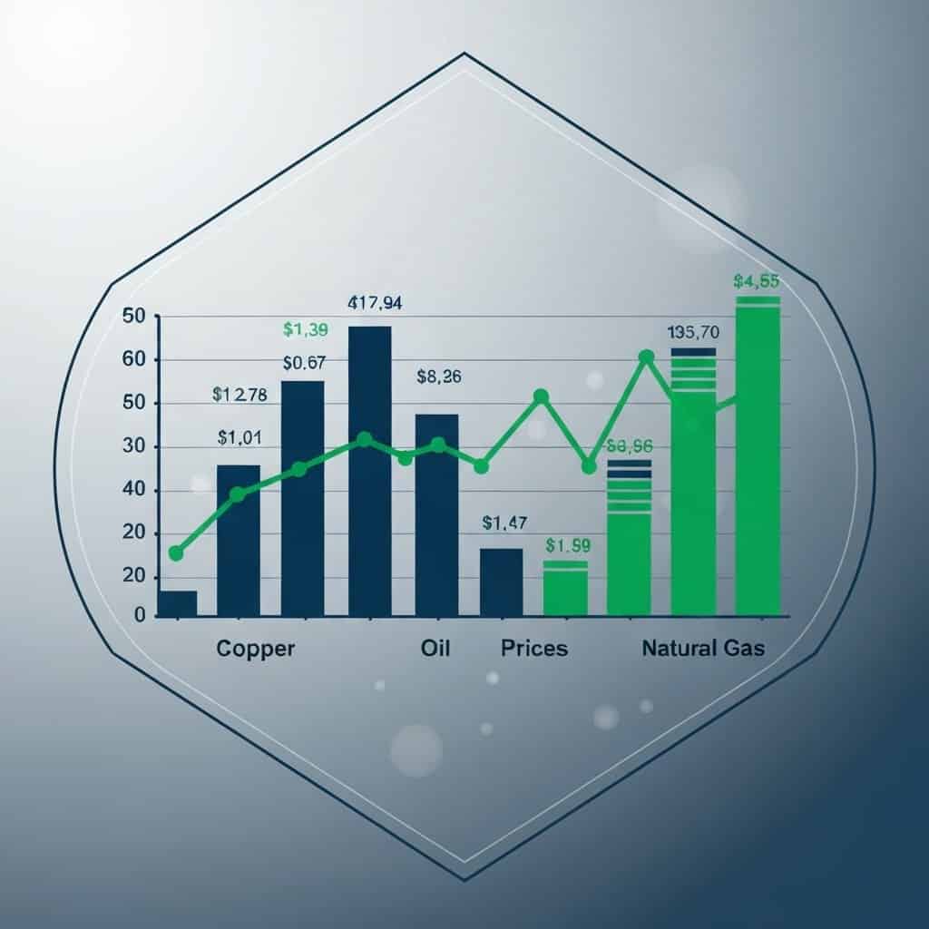 Ceny surowców na światowych rynkach: miedź, ropa, gaz